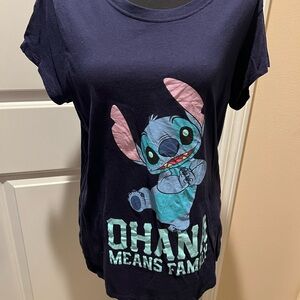 Disney Navy Blue Tee with Stitch Graphic